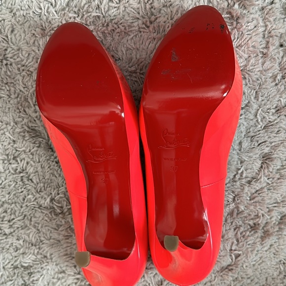 Christian Louboutin bright coral platform heels - Picture 8 of 12